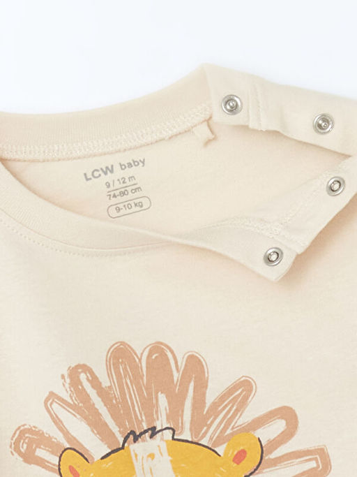 Bisiklet Yaka Bask?l? Erkek Bebek Ti??rt