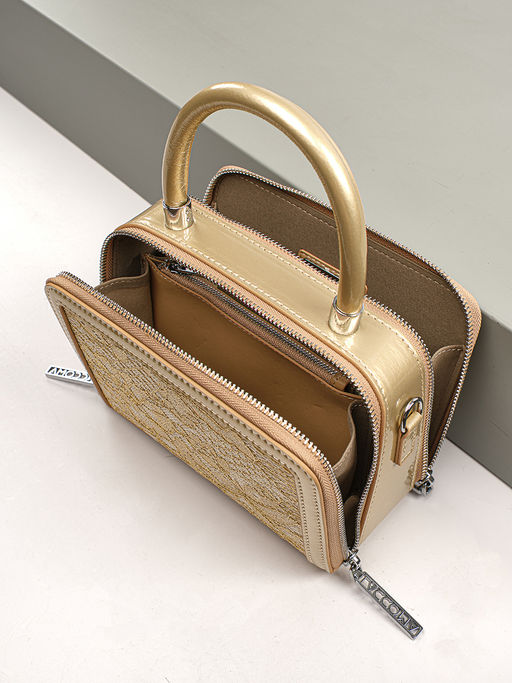 LACCOMA сумка F2065-4-светло золотистый натуральная кожа фото 7