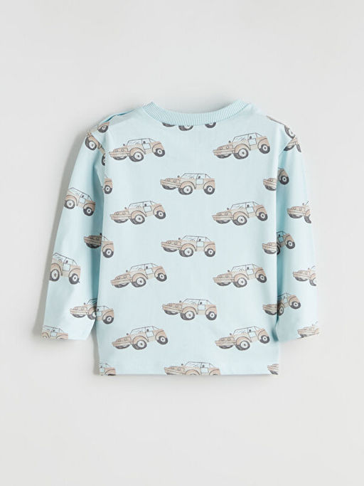 Bisiklet Yaka Desenli Erkek Bebek Ti??rt