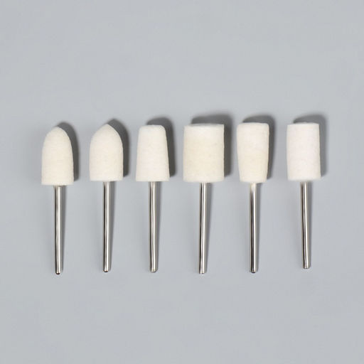 Фрезы войлочные для маникюра в пластиковом органайзере, 12 шт.