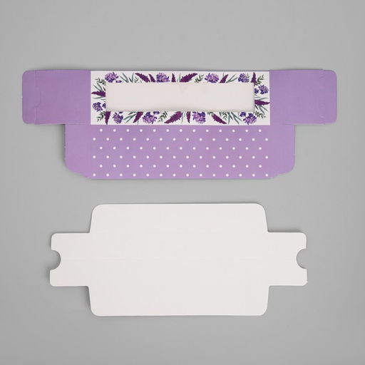 Цена за 5 шт. Коробка для макарун, кондитерская упаковка «Лаванда», 18 х 5.5 х 5.5 см