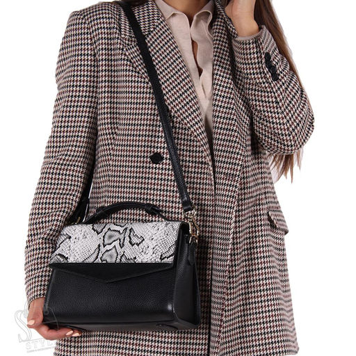 Сумка женская кожаная 23010G black white Vitelli Grassi/30 фото 2