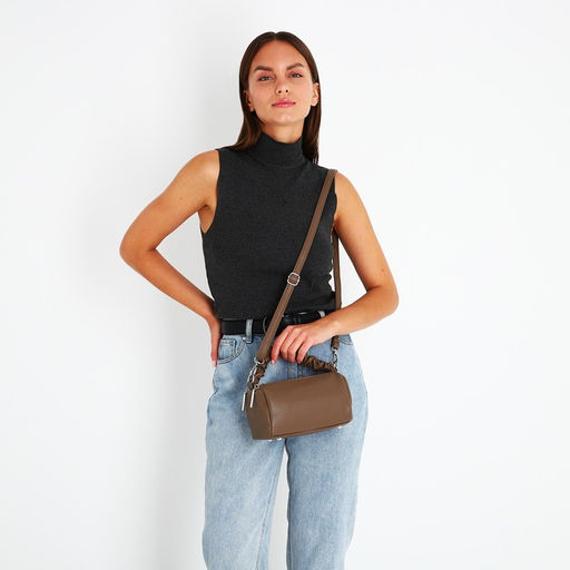 Сумка-багет на молнии, цвет коричневый - Simaland фото 9