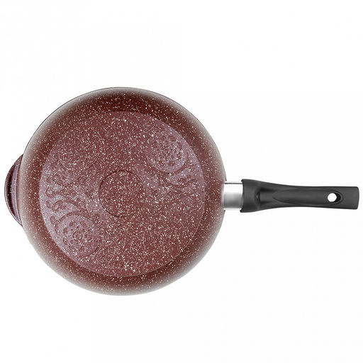 Сотейник с антипригарным покрытием д24см "Шоколад", h8,2см, s0,4см, ручка из термостойкого пластика, стеклянная крышка с пароотводом, подарочная упаковка (Россия)