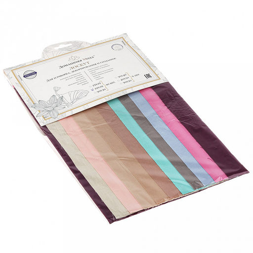 Лоскут для пэчворка и декорирования, набор 10шт 29х29см, однотонный, хлопок 100%, в п/э на картоне, "Домашняя мода" (Россия)