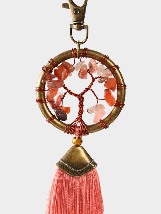 Брелок ловец снов «Великое древо», 19 см, розовый