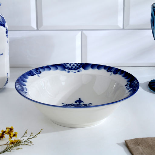 Тарелка глубокая Трапеза, большая, d=20 см, гжель, фарфор - Simaland фото 2