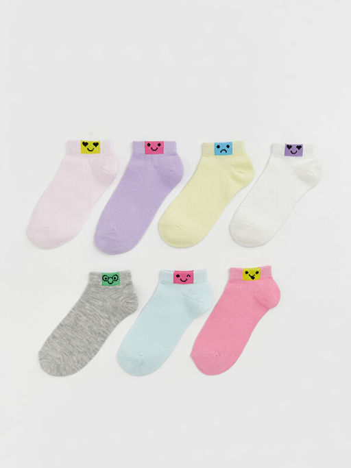 Desenli K?z ?ocuk Patik ?orap 7li