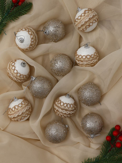Ёлочные игрушки Орсон, шары новогодние, d=6 см, 12 шт., галант