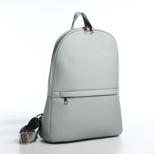 Рюкзак женский из искусственной кожи на молнии, 2 кармана, цвет светло-голубой - Simaland фото 2