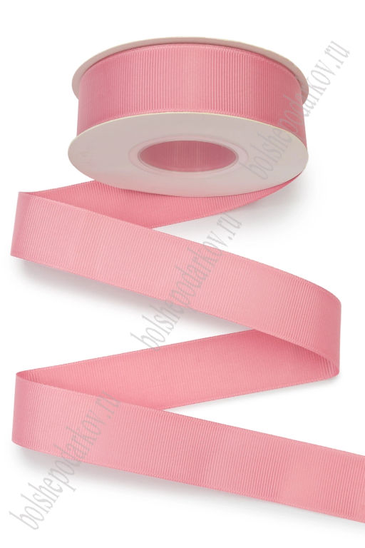 Лента репсовая 2,5 см*20 ярд "1 сорт" (SF-1348) розовый №0132