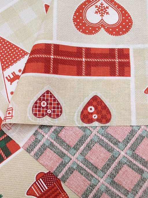 Рогожка Новогодние открытки, ш.1.5м, хлопок-100%, 170гр/м.кв - Купава фото 2