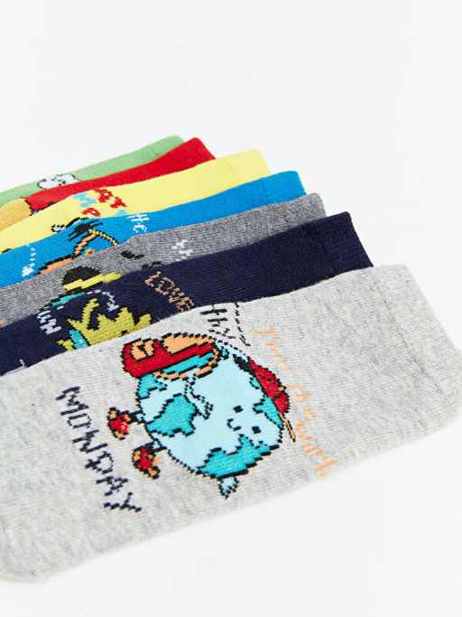 Desenli Erkek ?ocuk Soket ?orap 7li