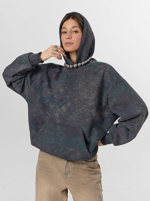 Худи женское серое с потертостями - Mark formelle фото 10