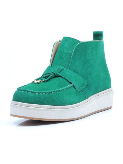 01-5172-6 GREEN Ботинки женские демисезонные (натуральная замша, байка)