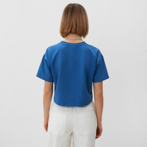 Футболка укороченная женская MINAKU OVERSIZE FIT, электро, размер 42