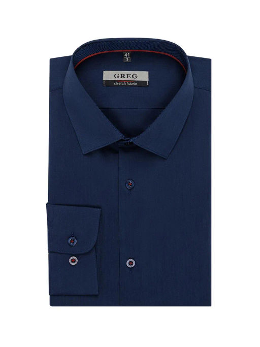 Сорочка мужская длинный рукав GREG 240/238/NB/ZN/1p STRETCH