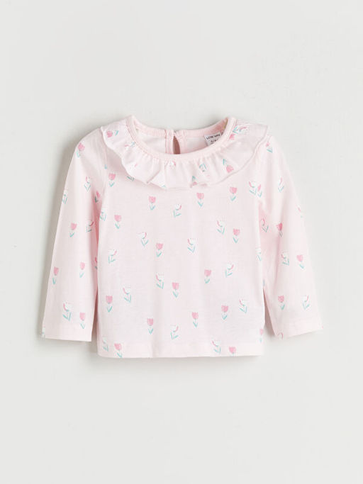 Bebe Yaka K?z Bebek Bluz ve Pantolon 2li Tak?m