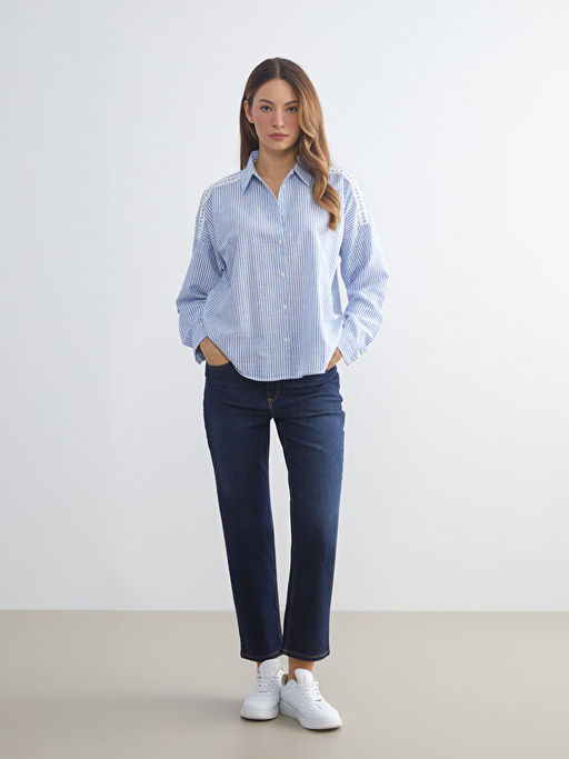 ?izgili Oversize Kad?n G?mlek