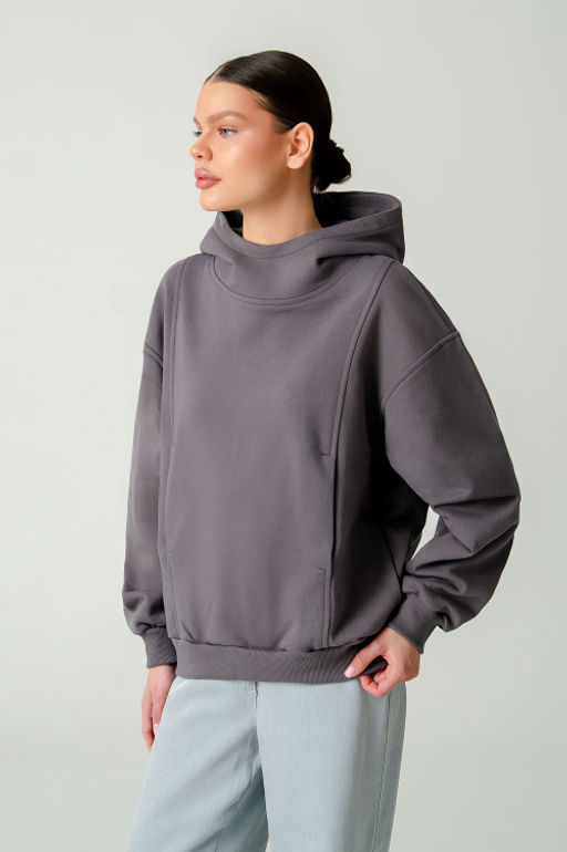 Арт. 15130 Худи женское с капюшоном 44-52 (5 шт) Цвет:серый - Калинка фото 7