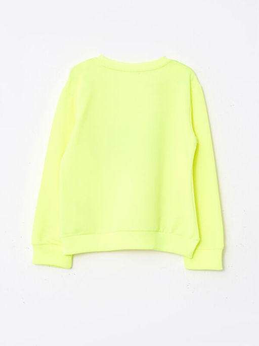 Bisiklet Yaka Bask?l? Uzun Kollu K?z ?ocuk Sweatshirt - Waikiki фото 2