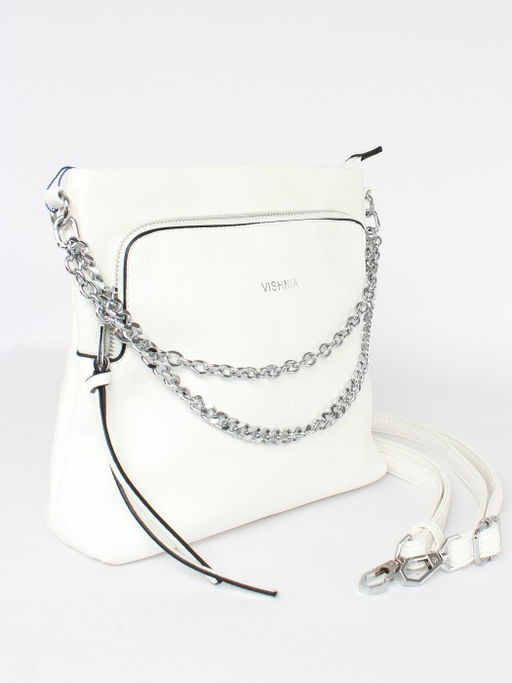 Сумка женская искусственная кожа VSH-V-0371, 1отд+карм/перег, плечевой ремень, белый SALE 260499 - Adelia фото 6