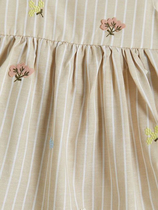 Kare Yaka ?izgili Nak??l? K?z Bebek Elbise