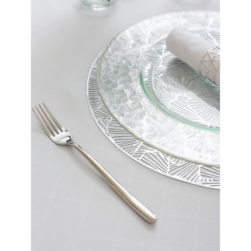 Набор салфеток сервировочных на стол Доляна Веер, d=38 см, 4 шт, цвет серебряный фото 18