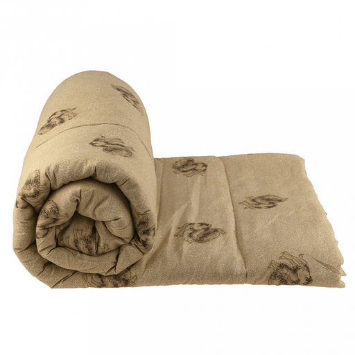 Одеяло 2-х спальное "Н" "Верблюд", универсальное/всесезонное, 172х205 см, наполнитель 300г/м2, термоскрепленная верблюжья шерсть (30%/70%п/э), чехол поплекс "Премиум" (п/э 100%) стеганое, упак "Компакт" пакет ПВХ, еврослот, д25х55см/1,2кг, "Домашняя