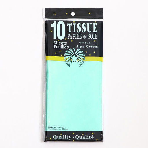 Цена за 10 шт. Бумага упаковочная тишью, аквамариновый, 50×66 см
