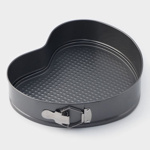 Форма для выпечки Доляна Элин. Сердце, 28.5?25.5?6.6 см, разъёмная, антипригарное покрытие, серая  фото 2