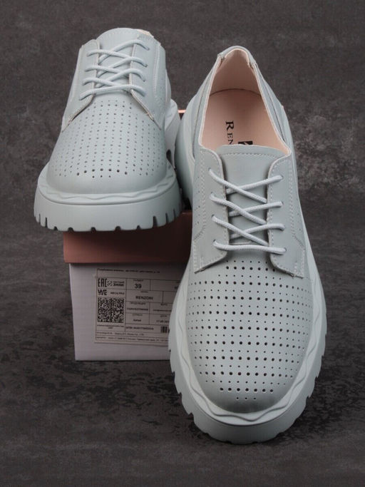 03-HY8-3D LT. BLUE Полуботинки женские (натуральная кожа)