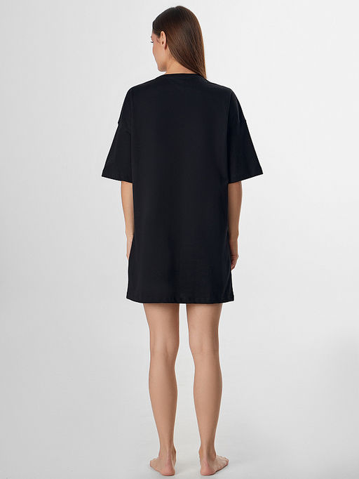 Туника домашняя женская черная с надписью - Mark formelle фото 2