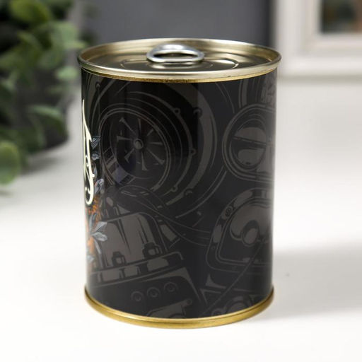 Подарочные носки в банке Мужчина №1. 23 февраля, (внутри носки мужские, цвет чёрный)