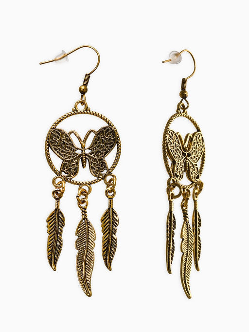 Цена за 2 шт. Серьги метал «Ловец снов», цвет чернёное золото