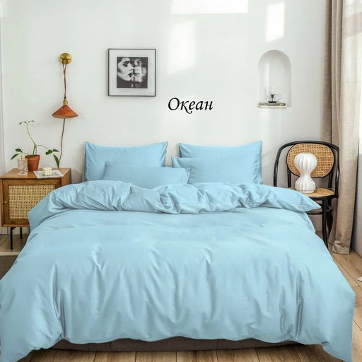 Комплект постельного белья Океан, вареный хлопок евро
