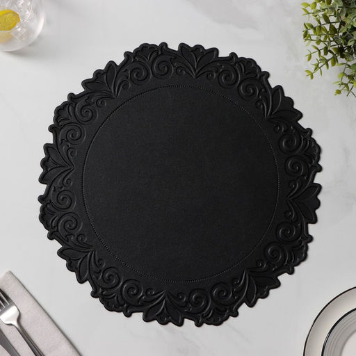 Набор салфеток сервировочных Элоиза, d=37.5 см, 4 шт., чёрный - Simaland фото 4