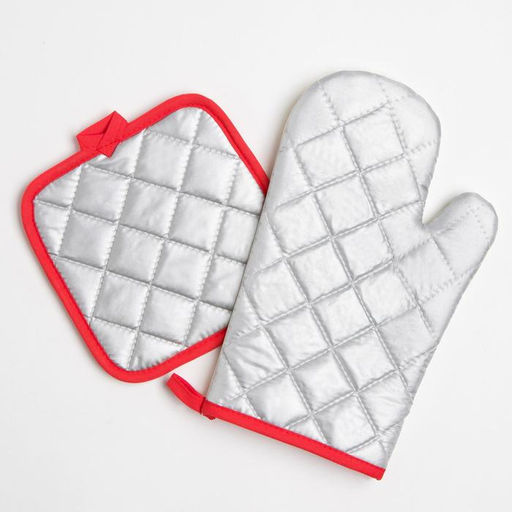 Кухонный набор Доляна Тюльпаны, прихватка 17*17 см, рукавица 26*16 см,100% п/э  фото 4