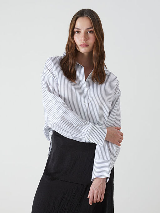 ?izgili Oversize Kad?n G?mlek