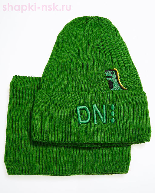 03-E Комплект для мальчика флис (колпак+снуд) (50-54)