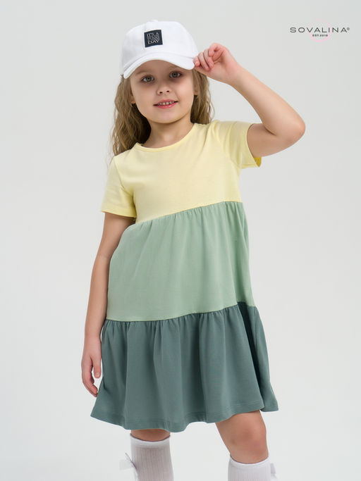 Платье Тия желтый-полынь-хаки - Sovalina фото 3