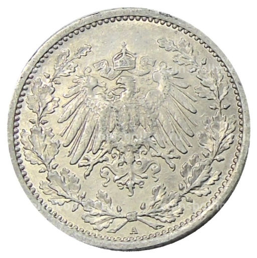 Монета 1/2 марки 1915 года A Германия