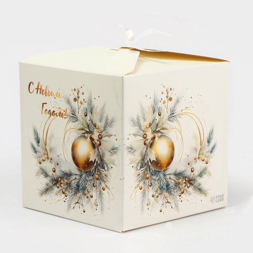 Цена за 10 шт. Коробка складная, подарочная новогодняя Игрушка 14?14?14 см
