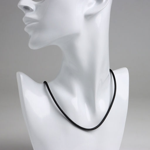 Цена за 10 шт. Шнурок корейская вощёная нить, 45 см, d=3 мм, чёрная