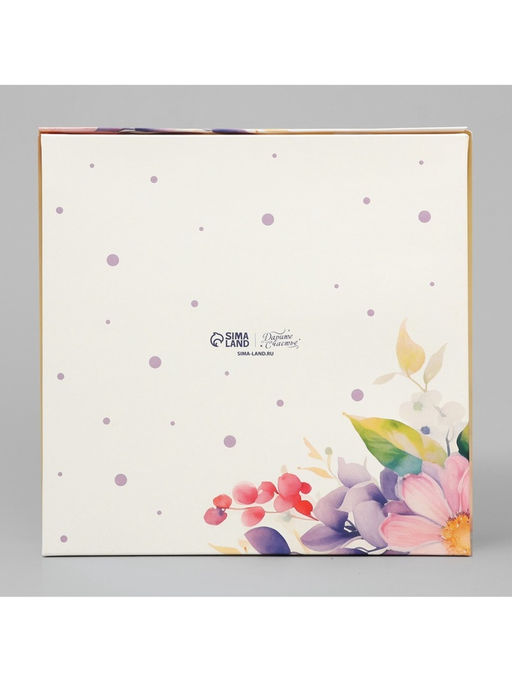 Цена за 5 шт. Кондитерская упаковка, коробка с ламинацией «Цветы», 20×20×4 см