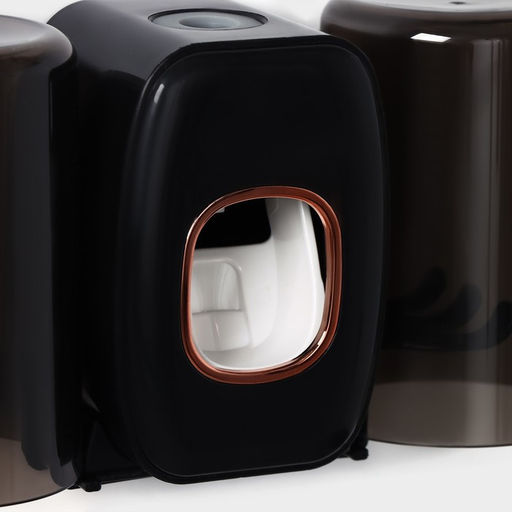 Держатель для зубных щёток с выдавливателем для зубной пасты, стакан 2 шт., 2010.26.2 см, чёрный - Simaland фото 5