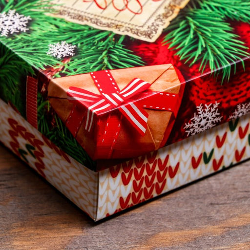 Коробка сборная крышка-дно без окна, Вязанка, 21 х 15 х 5,7 см - UPAK LAND фото 4