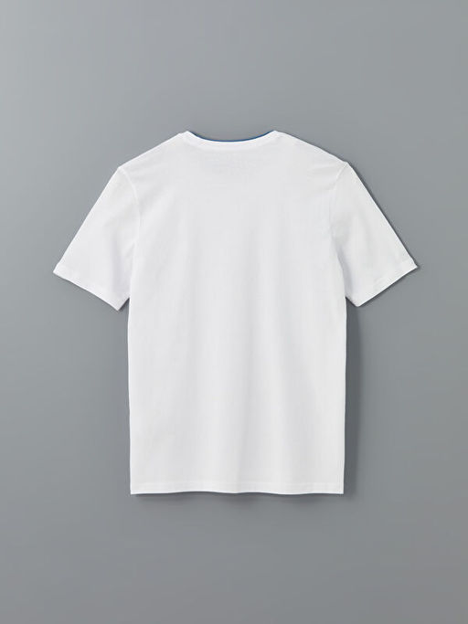 Bisiklet Yaka K?sa Kollu Bask?l? Penye Erkek Ti??rt