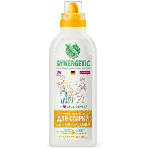 Гель для стирки SYNERGETIC для деликатных тканей 0,75л