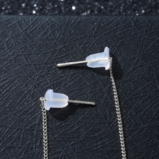 Серьги висячие Цепочки змейки, цвет серебро, 11см - Queen fair фото 2